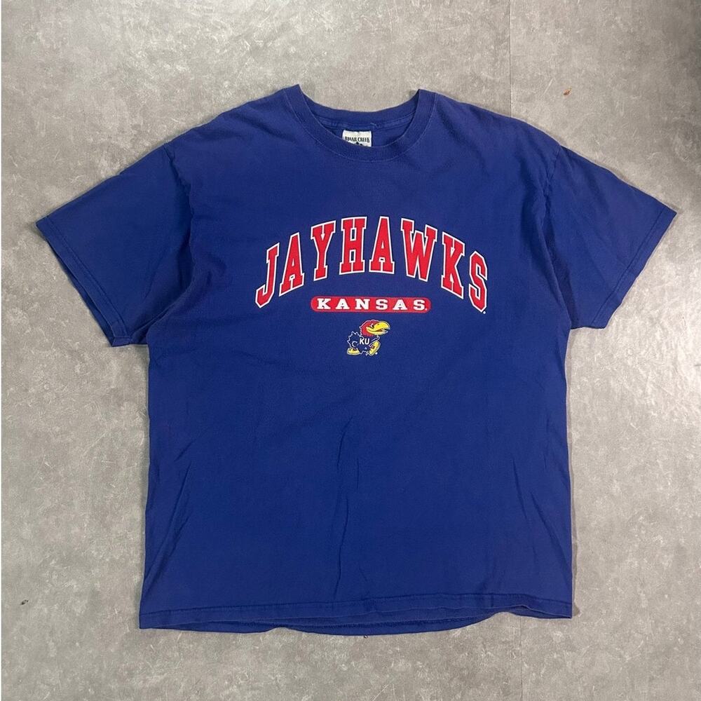 90’s Vintage Kansas Jayhawks Blue T-Shirt -XL